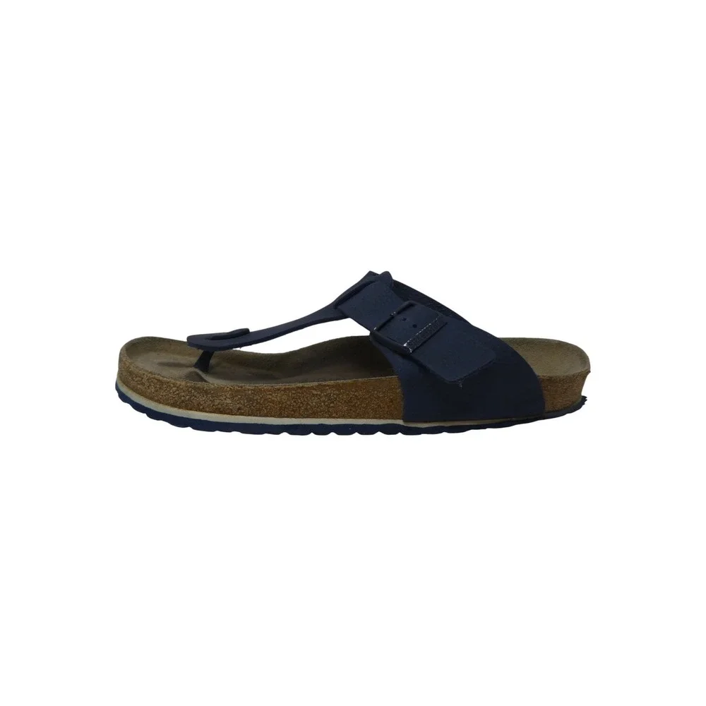 Birkenstock Gizeh Thong Sandals Mens 13 Blue Leather Cork Buckle Comfort